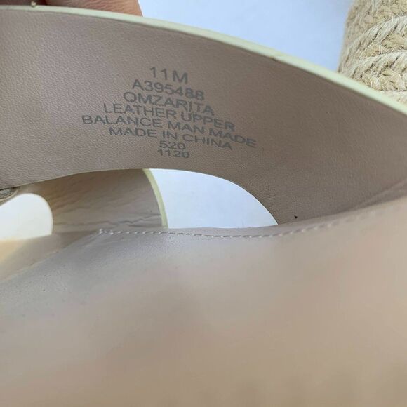 Marc Fisher Womens Zarita Leather Strappy Espadrilles Sz 11M in Cream - Picture 12 of 13